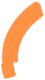 Orange curved line on a transparent background